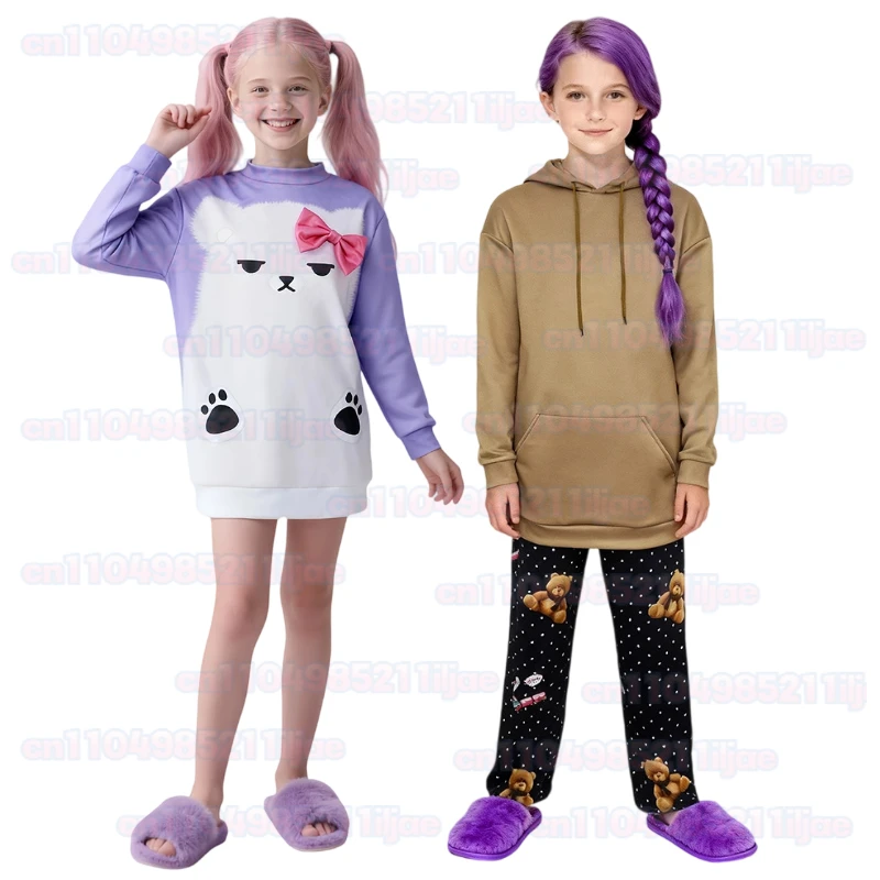Hunter KPop Mira cosplay costume Mira zoey Rumi cartoon top purple headband white bear long round neck hooded sweatshirt
Hunter KPop Mira cosplay costume Mira zoey Rumi cartoon top purple headband white bear long round neck hooded sweatshirt