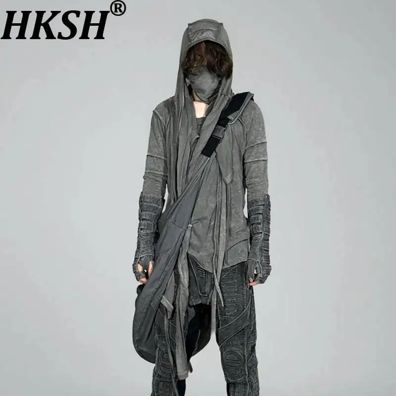 HKSH Весенне-Осенние новые мужские футболки Waste Land Washed с капюшоном, облегающие плиссированные хлопковые футболки с длинными рукавами в стиле панк, темные HK10848
HKSH Весенне-Осенние новые мужские футболки Waste Land Washed с капюшоном, облегающие плиссированные хлопковые футболки с длинными рукавами в стиле панк, темные HK10848