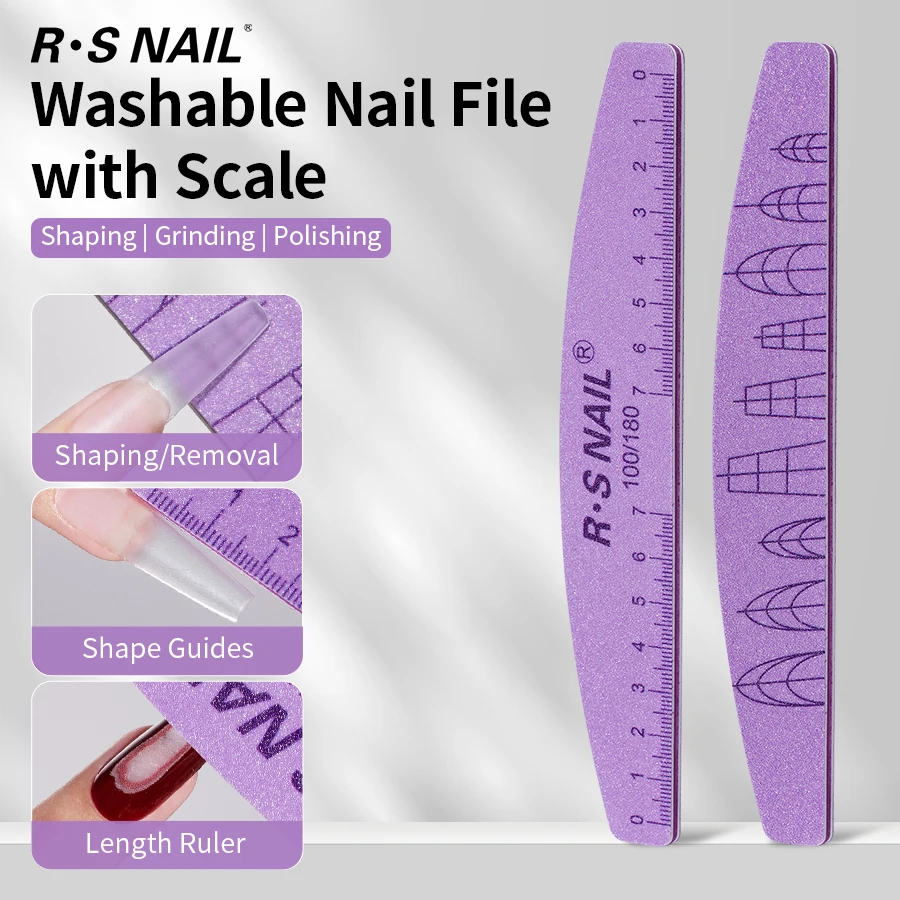 RSNAIL Nail File 100/180 Grit Washable Double Sided Nail File with Scale & Nail Shape Guide Professional Manicure Tool 2/5/10pcs
RSNAIL Nail File 100/180 Grit Washable Double Sided Nail File with Scale & Nail Shape Guide Professional Manicure Tool 2/5/10pcs