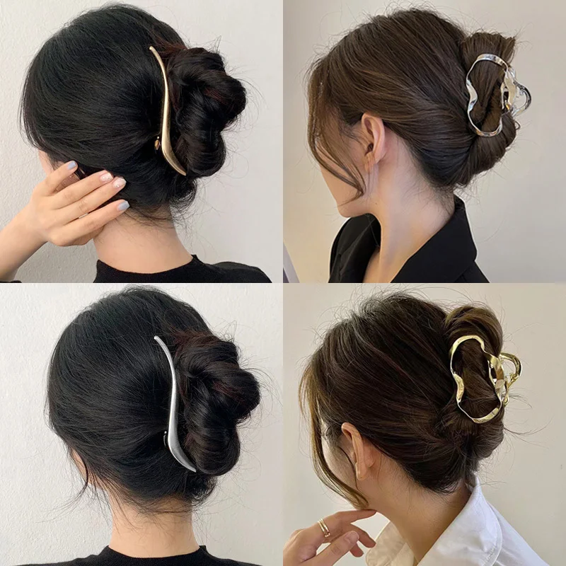 Fashion Elegant Gold Color S-shaped Metal Hairpins Hair Claw For Women Girls Korean Hair Clips Ponytail Clip Hair Accessories
Fashion Elegant Gold Color S-shaped Metal Hairpins Hair Claw For Women Girls Korean Hair Clips Ponytail Clip Hair Accessories