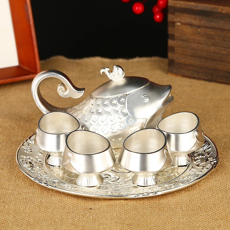 Alloy Electroplating Small Fish Tea Set 6 Piece European Style Tea Cup Set Household Portable Retro Style Teapot Teaware Kitchen
Alloy Electroplating Small Fish Tea Set 6 Piece European Style Tea Cup Set Household Portable Retro Style Teapot Teaware Kitchen