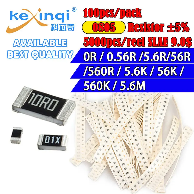 100 шт./партия SMD 0805 резистор 5% 1/8 Вт Сопротивление 0R Ом 0.56R 5 6R 56R 560R 5,6 K 56K 560K 5,6 M
100 шт./партия SMD 0805 резистор 5% 1/8 Вт Сопротивление 0R Ом 0.56R 5 6R 56R 560R 5,6 K 56K 560K 5,6 M