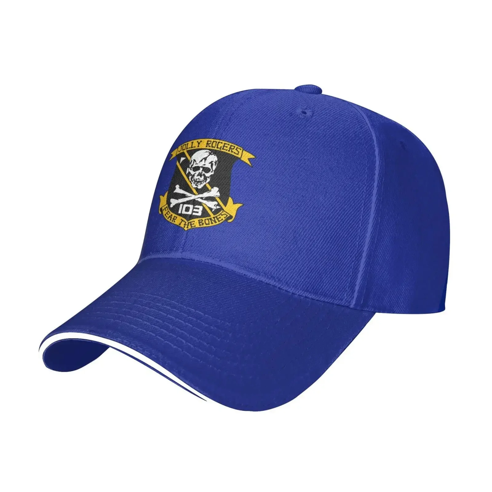 Vfa-103 Fear The Bones Jolly Rogers Hat Baseball Cap Duck Tongue Cap Adult Sandwich Hat Blue
Vfa-103 Fear The Bones Jolly Rogers Hat Baseball Cap Duck Tongue Cap Adult Sandwich Hat Blue