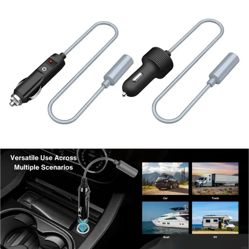 Car Power Distribution To DC12-48V Female Power Adapter Cable With LED For 12V 48V Vehicles 896C