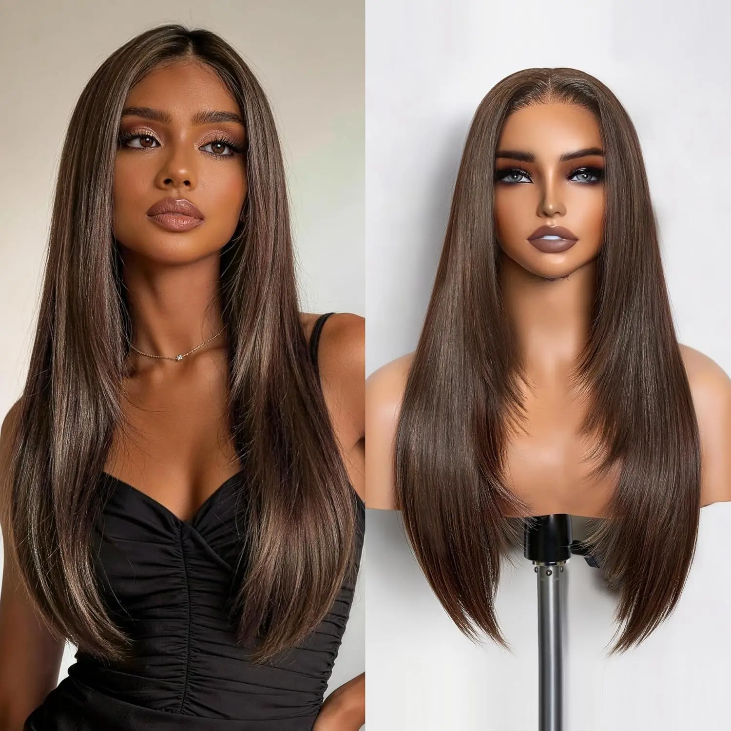 Chocolate Brown Bone Straight 200% High Density 40 Inches Long-length 13x6 13x4 HD Transparent Lace Frontal Wig Human Hair Wigs #4 Dark Brown For Women Brazilian Hair Pre Plucked
Chocolate Brown Bone Straight 200% High Density 40 Inches Long-length 13x6 13x4 HD Transparent Lace Frontal Wig Human Hair Wigs #4 Dark Brown For Women Brazilian Hair Pre Plucked