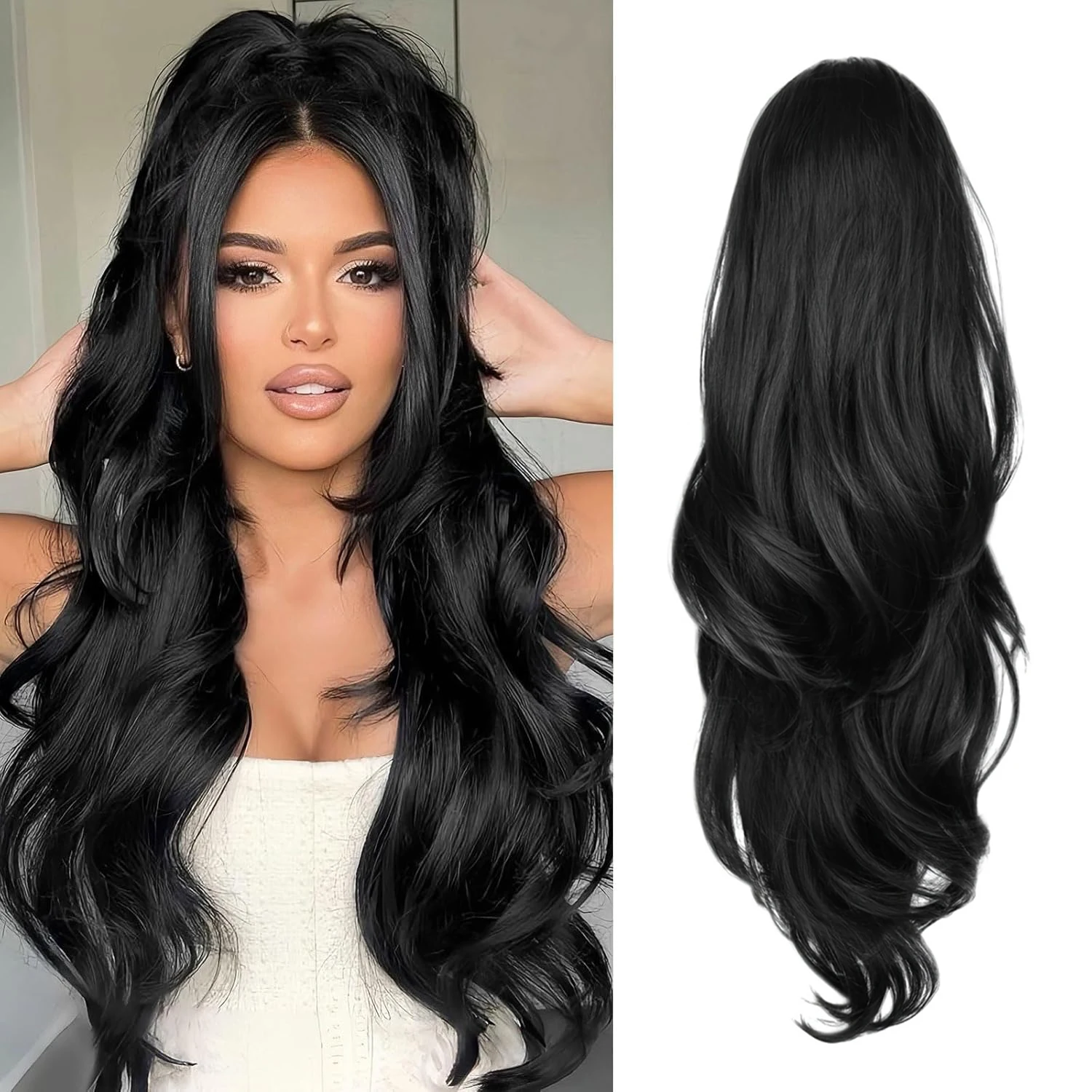 Long layered ponytail extensions Clip in 26 Inch Long Wavy Drawstring Synthetic Hair Extensions for Women Daily Party Use
Long layered ponytail extensions Clip in 26 Inch Long Wavy Drawstring Synthetic Hair Extensions for Women Daily Party Use