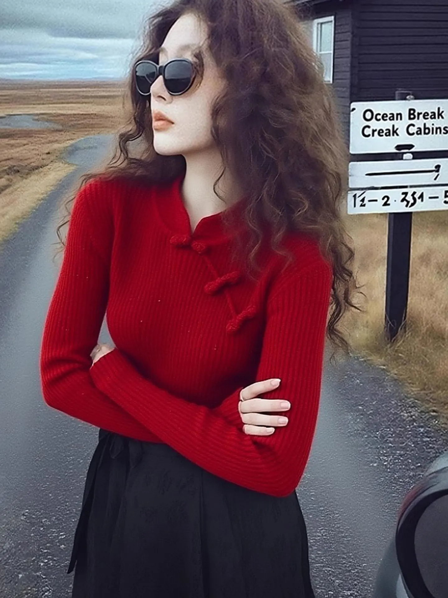 Женский вязаный свитер Ele Korean Sle с длинным рукавом, воротником-стойкой, красный, новогодний, модный топ с пуговицами, весна 2026
Женский вязаный свитер Ele Korean Sle с длинным рукавом, воротником-стойкой, красный, новогодний, модный топ с пуговицами, весна 2026