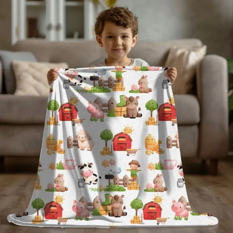 VIKAMA Cute Farm Animal Flannel Blanket Cozy Soft For Bedroom Sofa Camping Office Nursery Throw Home Decor
VIKAMA Cute Farm Animal Flannel Blanket Cozy Soft For Bedroom Sofa Camping Office Nursery Throw Home Decor