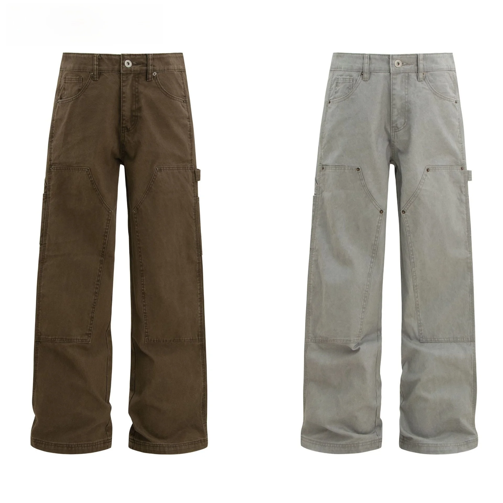 Cleanfit American Retro Washed Double Knee Men's Loose Pants High Waist Straight Leg Cotton Casual Trousers for Youth
Cleanfit American Retro Washed Double Knee Men's Loose Pants High Waist Straight Leg Cotton Casual Trousers for Youth