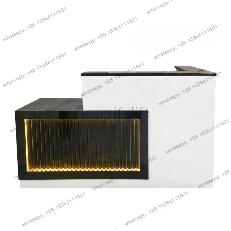 Nordic Cream Wind Office Building Front Desk Beauty Salon with LED Light Reception Desk
Nordic Cream Wind Office Building Front Desk Beauty Salon with LED Light Reception Desk