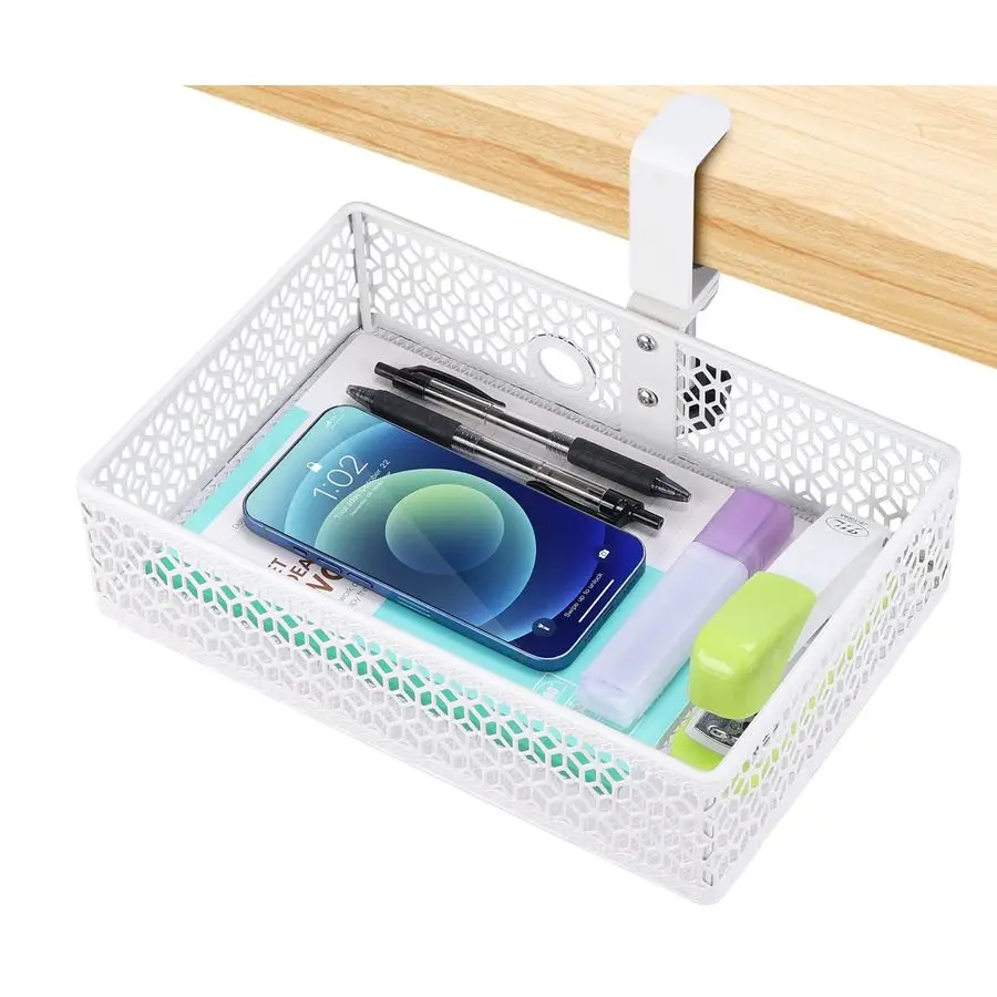 Heavy Duty Clamp On Under Desk Drawer Organizer Storage Tray Basket with NonSlip Pad Hanging Mount for Home Office Studio Bedroo
Heavy Duty Clamp On Under Desk Drawer Organizer Storage Tray Basket with NonSlip Pad Hanging Mount for Home Office Studio Bedroo