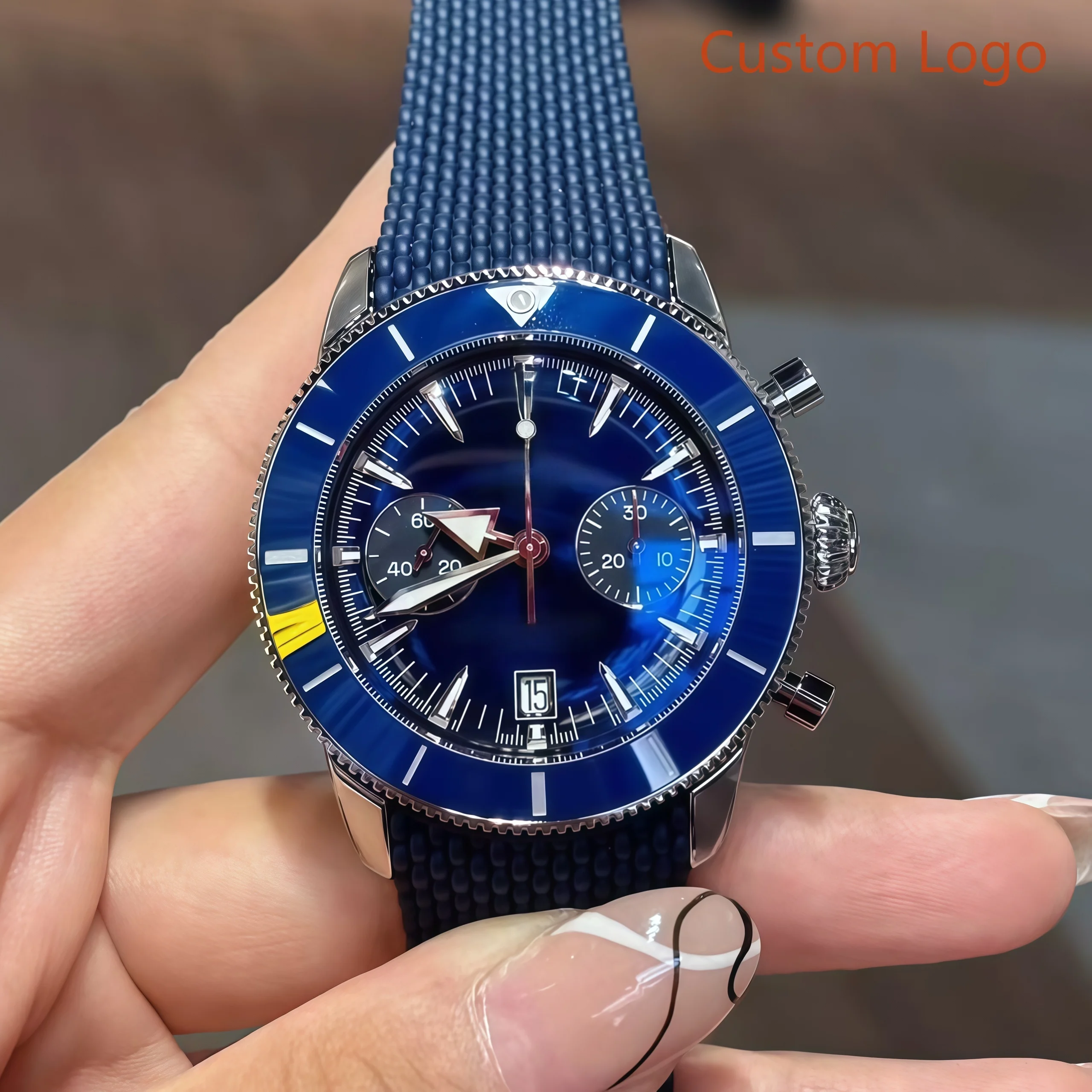 LONG GE Men Automatic Chronograph Watch Ceramic Bezel Rubber Strap Waterproof Sports Business Male Quartz Customized Watches
LONG GE Men Automatic Chronograph Watch Ceramic Bezel Rubber Strap Waterproof Sports Business Male Quartz Customized Watches