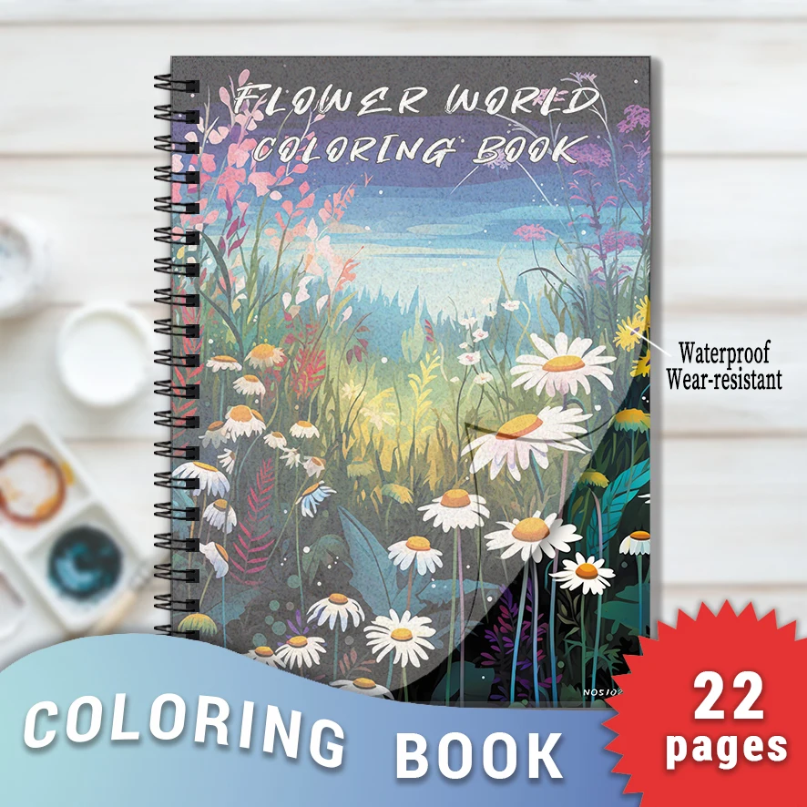 Flower World Coloring Book - 8.3 x 11.2 inches 22 pages - Helps relieve stress and mood, suitable for teens and adults
Flower World Coloring Book - 8.3 x 11.2 inches 22 pages - Helps relieve stress and mood, suitable for teens and adults
