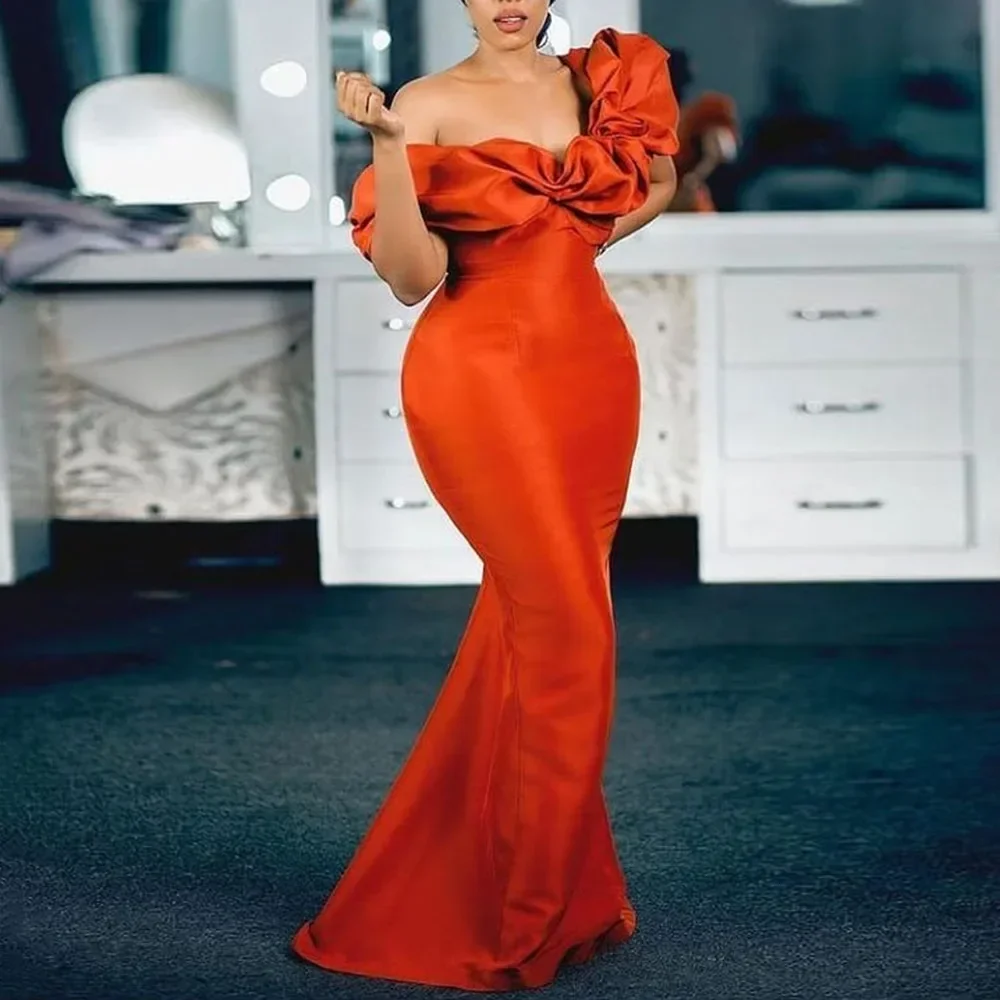 Customized Sexy One Shoulder Backless Evening Gown Fashion Orange Mermaid Prom Dress for Women Engagement Birthday Party Dress
Customized Sexy One Shoulder Backless Evening Gown Fashion Orange Mermaid Prom Dress for Women Engagement Birthday Party Dress