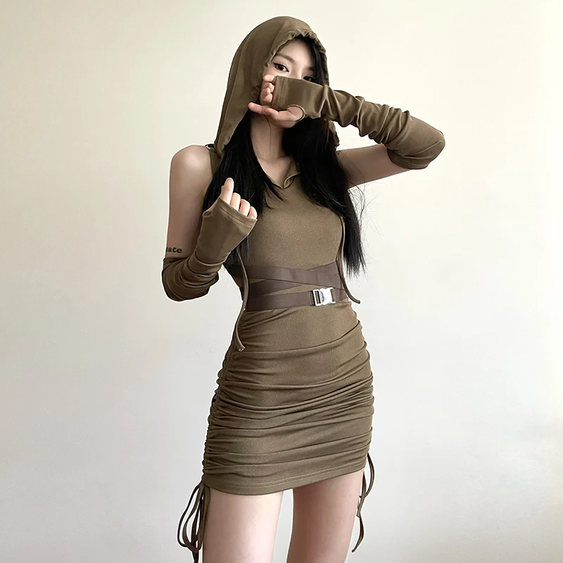 Waste soil wind Hooded Dress Women's Split Sleeve Hot Girl Slimming Pleated Hip Skirt Summer
Waste soil wind Hooded Dress Women's Split Sleeve Hot Girl Slimming Pleated Hip Skirt Summer