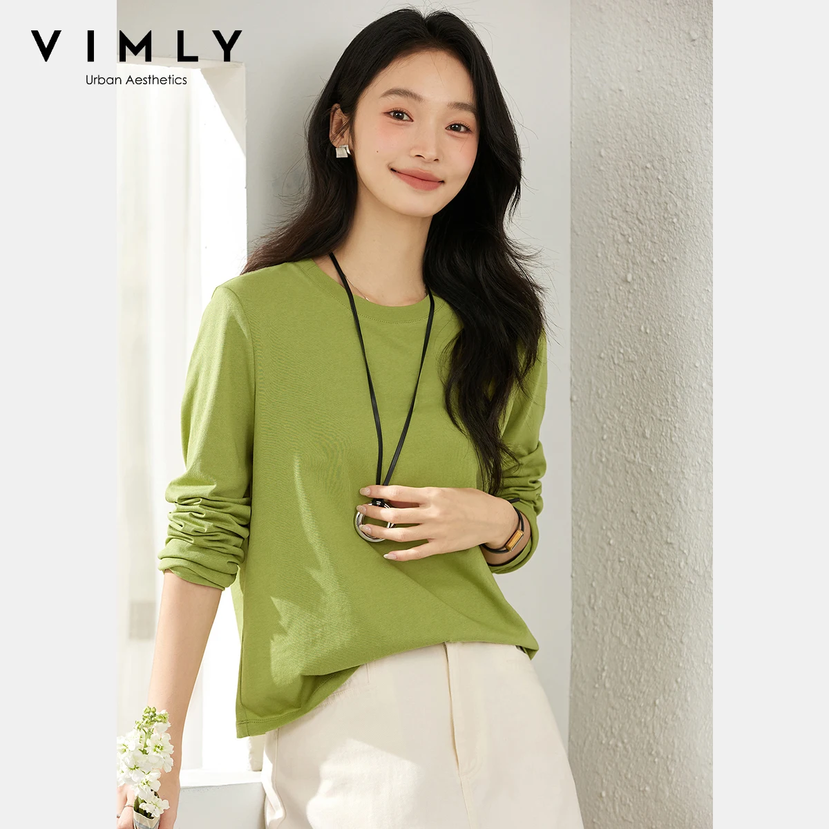 VIMLY Solid Round Neck Lady Long Sleeve T-shirt Women's Autumn 2025 Bottoming Knitted Straight Female Tops Chemises Femmes A2103
VIMLY Solid Round Neck Lady Long Sleeve T-shirt Women's Autumn 2025 Bottoming Knitted Straight Female Tops Chemises Femmes A2103