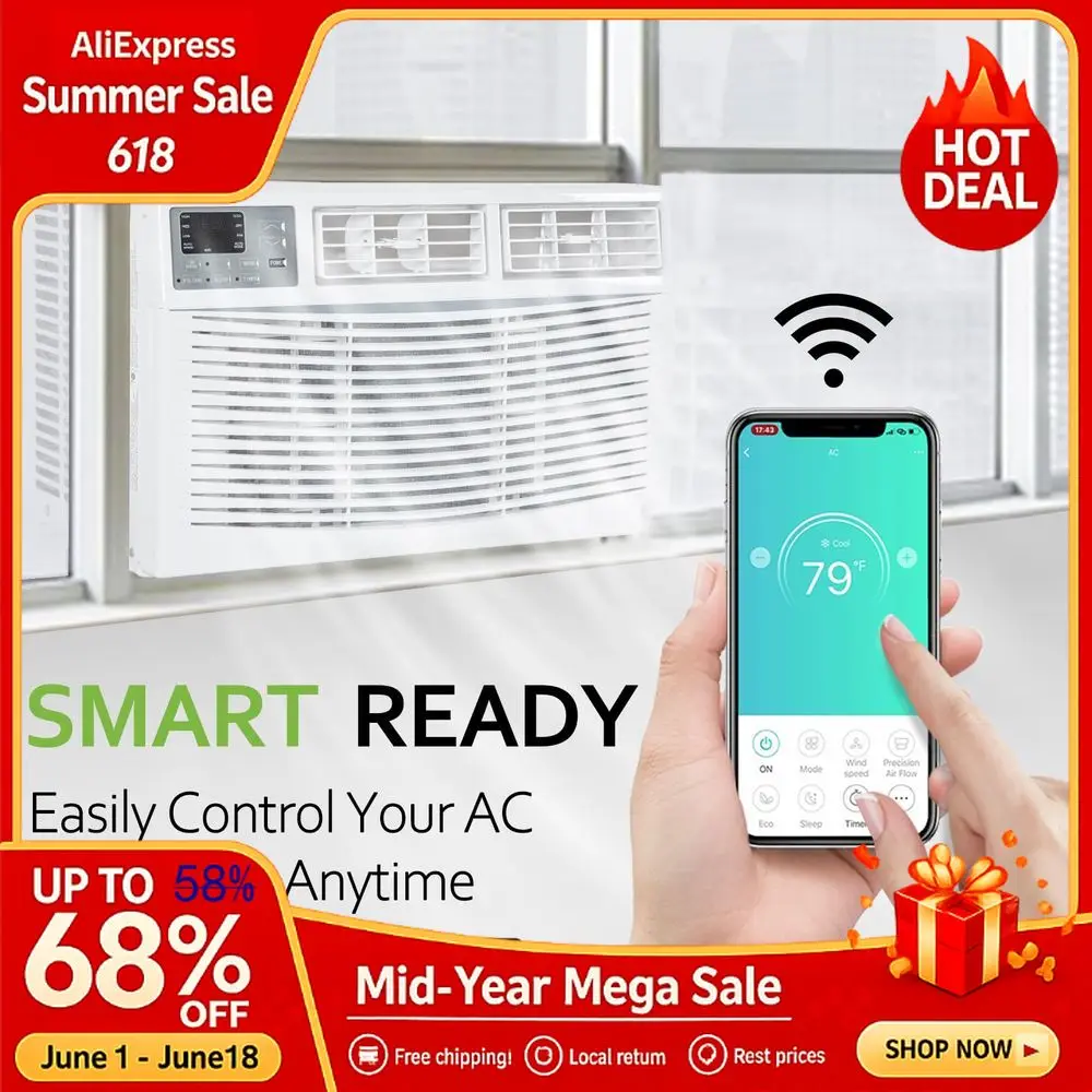 Enabled 12,000 BTU Window Air Conditioner, Smart Window AC Unit with Remote, Energy Saving, Cools up to 550 S, Custom
Enabled 12,000 BTU Window Air Conditioner, Smart Window AC Unit with Remote, Energy Saving, Cools up to 550 S, Custom