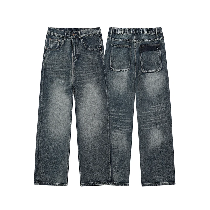 American Retro Blue Elastic Waisted Jeans Fashionable Korean Street Hip-hop Cat Whisker Straight Leg Jeans Y2k Oversized Pants
American Retro Blue Elastic Waisted Jeans Fashionable Korean Street Hip-hop Cat Whisker Straight Leg Jeans Y2k Oversized Pants