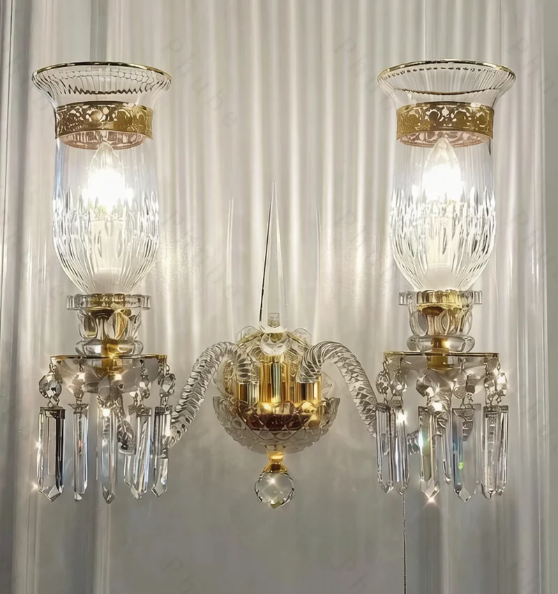 Phube Luxury Crystal Wall Sconce, Handcrafted Gold Wall Lamp with Clear Cut Glass Shade, Elegant Wall Light for Living Room
Phube Luxury Crystal Wall Sconce, Handcrafted Gold Wall Lamp with Clear Cut Glass Shade, Elegant Wall Light for Living Room