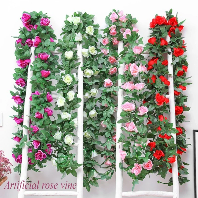 2.3m Artificial Rose Hanging Cherry Blossom Vine False Plant Home Wall Decoration Leaf Wreath Garden Wedding Decoration
2.3m Artificial Rose Hanging Cherry Blossom Vine False Plant Home Wall Decoration Leaf Wreath Garden Wedding Decoration