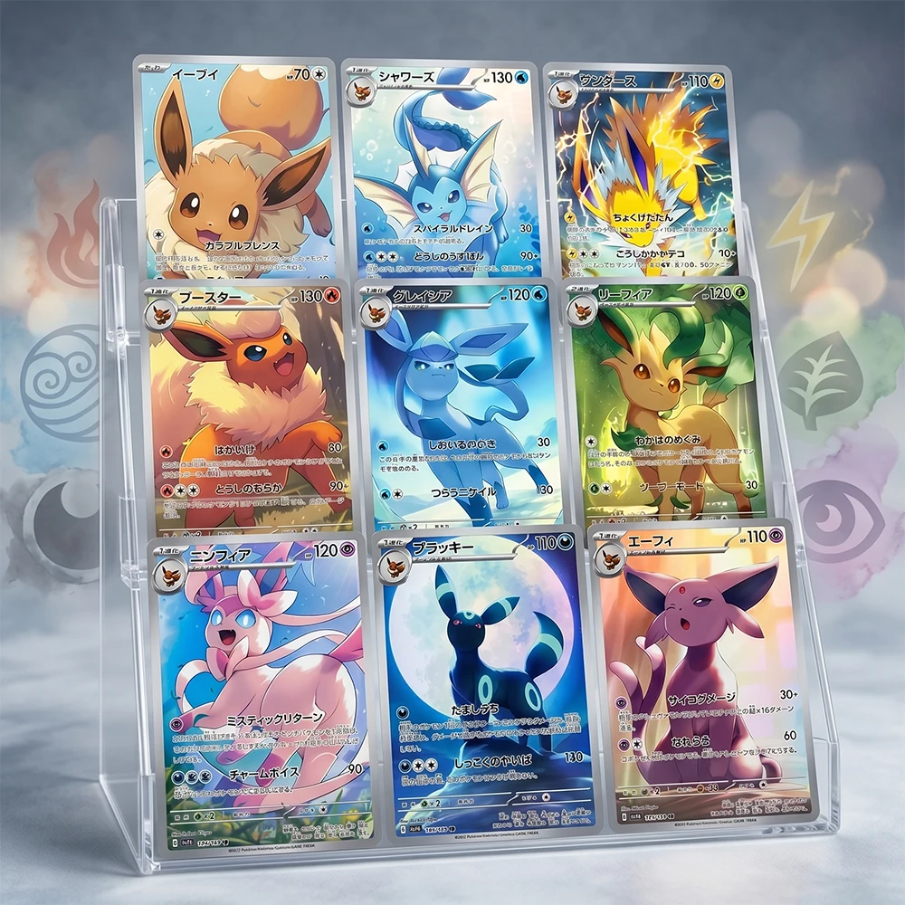 Anime Proxy PTCG Collection Card Eevee Vaporeon Flareon Espeon Umbreon Sylveon Color Flash Holo Card Trading Card Hobbyist Gift
Anime Proxy PTCG Collection Card Eevee Vaporeon Flareon Espeon Umbreon Sylveon Color Flash Holo Card Trading Card Hobbyist Gift