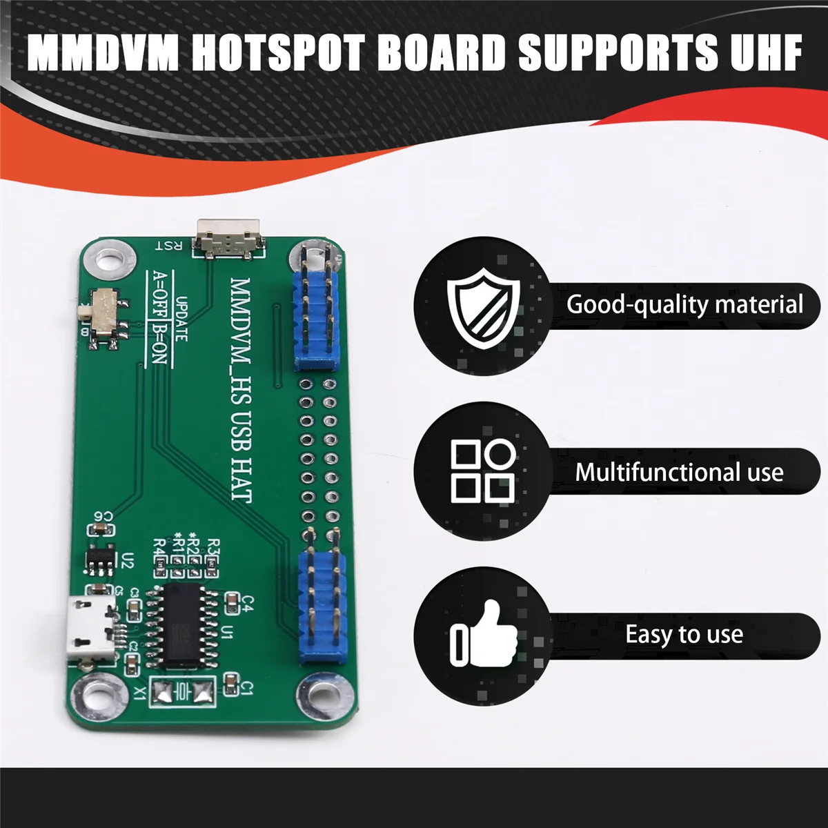 MMDVM HS USB HAT Adapter New Jumbospot USB HAT Adapter Board Replacement Kits for Linux Android Hotspot
MMDVM HS USB HAT Adapter New Jumbospot USB HAT Adapter Board Replacement Kits for Linux Android Hotspot