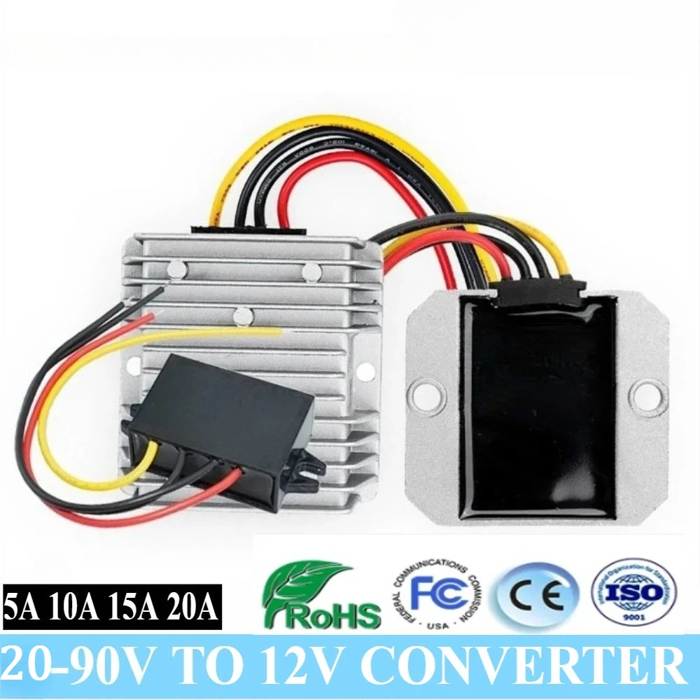 20-90V to 12V 24V 60V 72V 5A 10A 15A 20A DC DC Converter Step Down Stabilizer Transformer Voltage Regulator Car Power Supply CE
20-90V to 12V 24V 60V 72V 5A 10A 15A 20A DC DC Converter Step Down Stabilizer Transformer Voltage Regulator Car Power Supply CE
