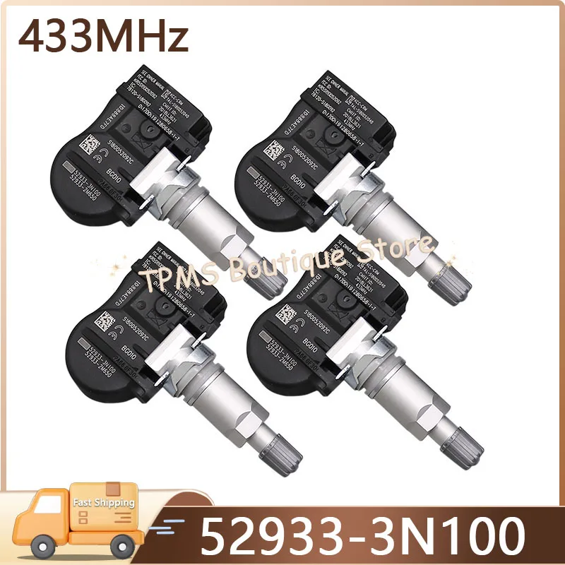 52933-3N100 52933-2M650 4pcs 433MHz TPMS Sensor Tire Pressure Monitor System For Hyundai Accent Elantra I30 ix55 Kia Carens IV
52933-3N100 52933-2M650 4pcs 433MHz TPMS Sensor Tire Pressure Monitor System For Hyundai Accent Elantra I30 ix55 Kia Carens IV