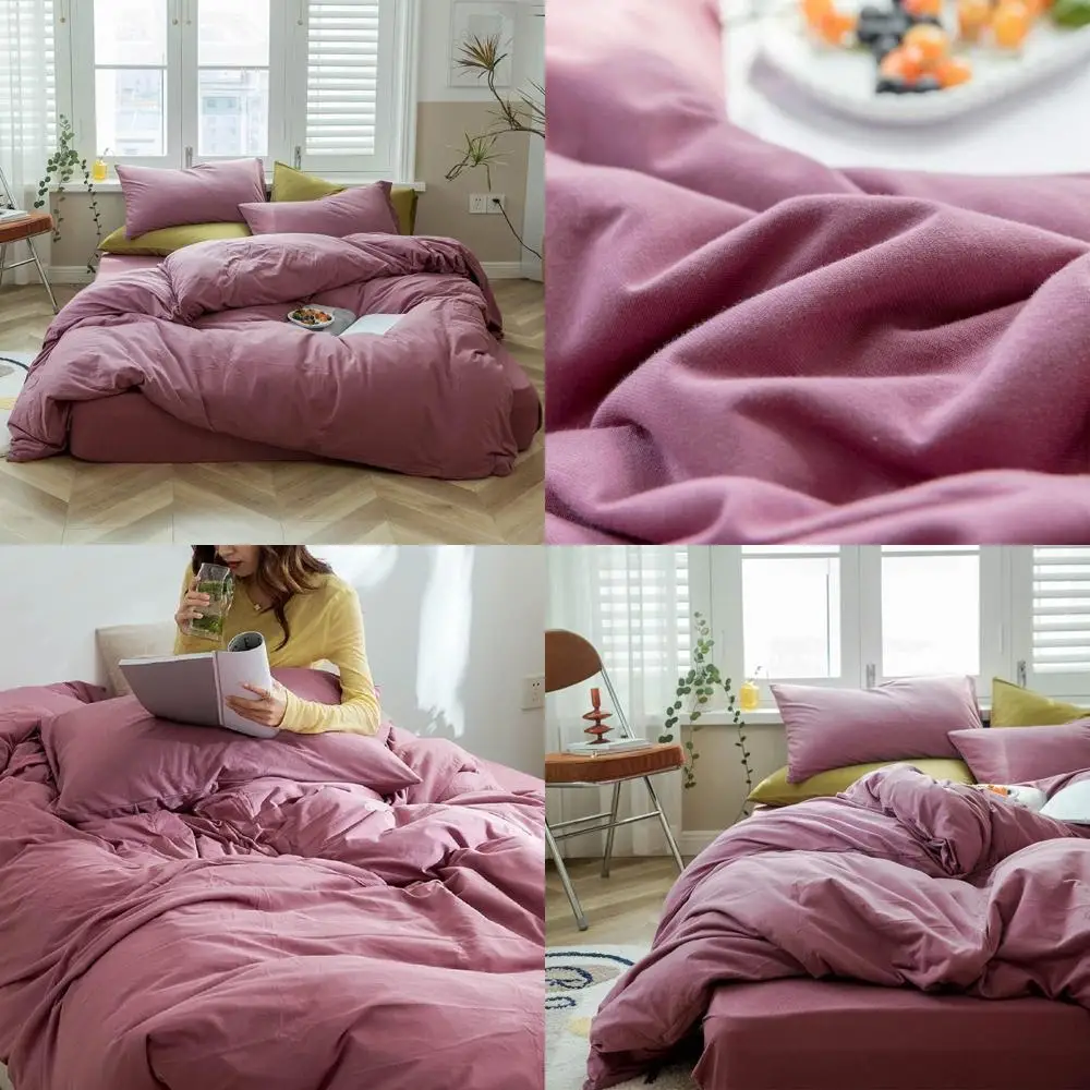 Luxurious King-Size Purple Mauve Cotton Duvet Cover Set with 2 Pillowcases
Luxurious King-Size Purple Mauve Cotton Duvet Cover Set with 2 Pillowcases
