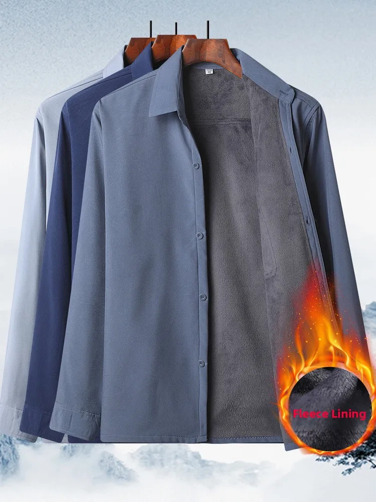 Thiened Fce Long Sve irt for Dad Autumn Winter Warm Busin Casual Men's Clothing ly Warm irt Polyester Fiber
Thiened Fce Long Sve irt for Dad Autumn Winter Warm Busin Casual Men's Clothing ly Warm irt Polyester Fiber