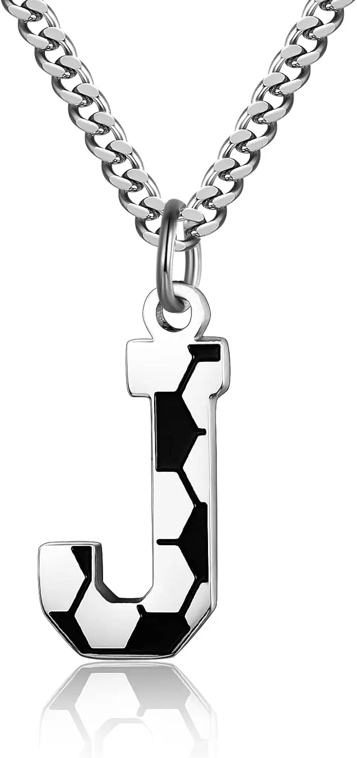 Initial A-Z Letter Soccer Necklace for Men - Charm Pendant With Stainless Steel Silver Chain 22inch - Personalized Gift
Initial A-Z Letter Soccer Necklace for Men - Charm Pendant With Stainless Steel Silver Chain 22inch - Personalized Gift