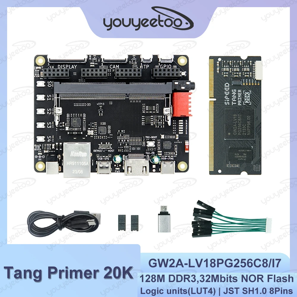 Sipeed Tang Primer 20K GW2A-LV18PG256C8/I7 FPGA GoAI Core Board 128M DDR3 Logic Units LUT4 Flip-Flop JST SH1.0 8Pins Connector
Sipeed Tang Primer 20K GW2A-LV18PG256C8/I7 FPGA GoAI Core Board 128M DDR3 Logic Units LUT4 Flip-Flop JST SH1.0 8Pins Connector