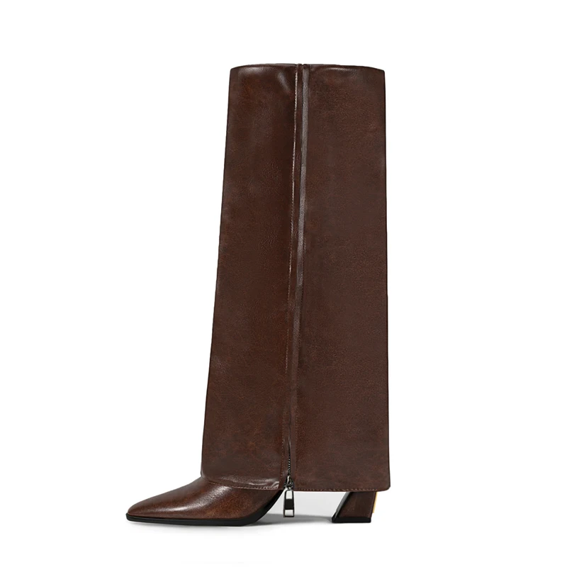 Коричневые сапоги до колена с острым носком и молнией по бокам, женские зимние 2026, серые сапоги на высоком каблуке с манжетами и геометрическим каблуком, модные
Коричневые сапоги до колена с острым носком и молнией по бокам, женские зимние 2026, серые сапоги на высоком каблуке с манжетами и геометрическим каблуком, модные