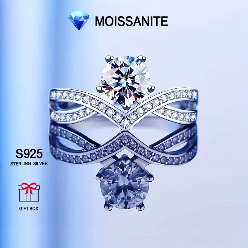 S925 Sterling Silver Moissanite Crossed Crown Ring, Fashion Trendy Women's Tail Ring, Creative Personality Casual Ring
S925 Sterling Silver Moissanite Crossed Crown Ring, Fashion Trendy Women's Tail Ring, Creative Personality Casual Ring