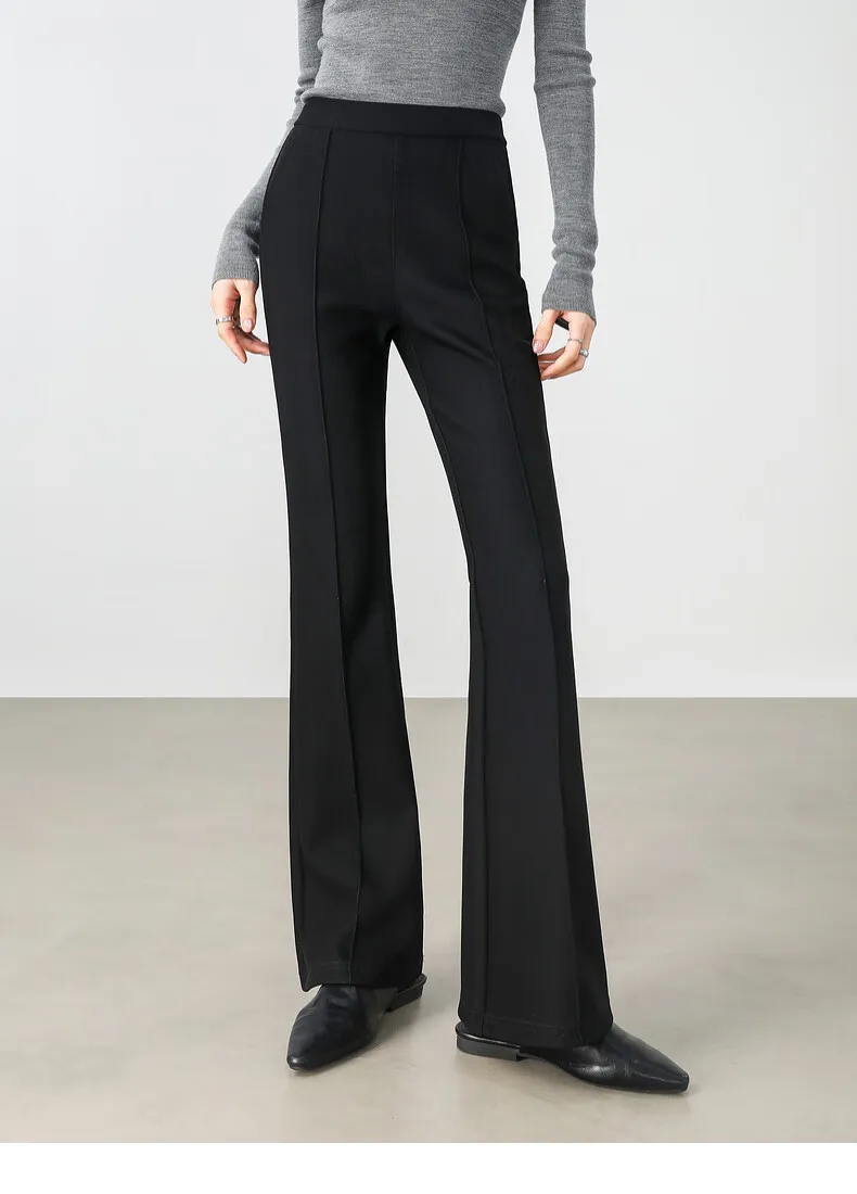 SENTUBILA Black Slim Fit Flare Pants for Women 2024 Winter Fashion Thick Warm Elastic High-waist Full-length Trousers W44K56442
SENTUBILA Black Slim Fit Flare Pants for Women 2024 Winter Fashion Thick Warm Elastic High-waist Full-length Trousers W44K56442