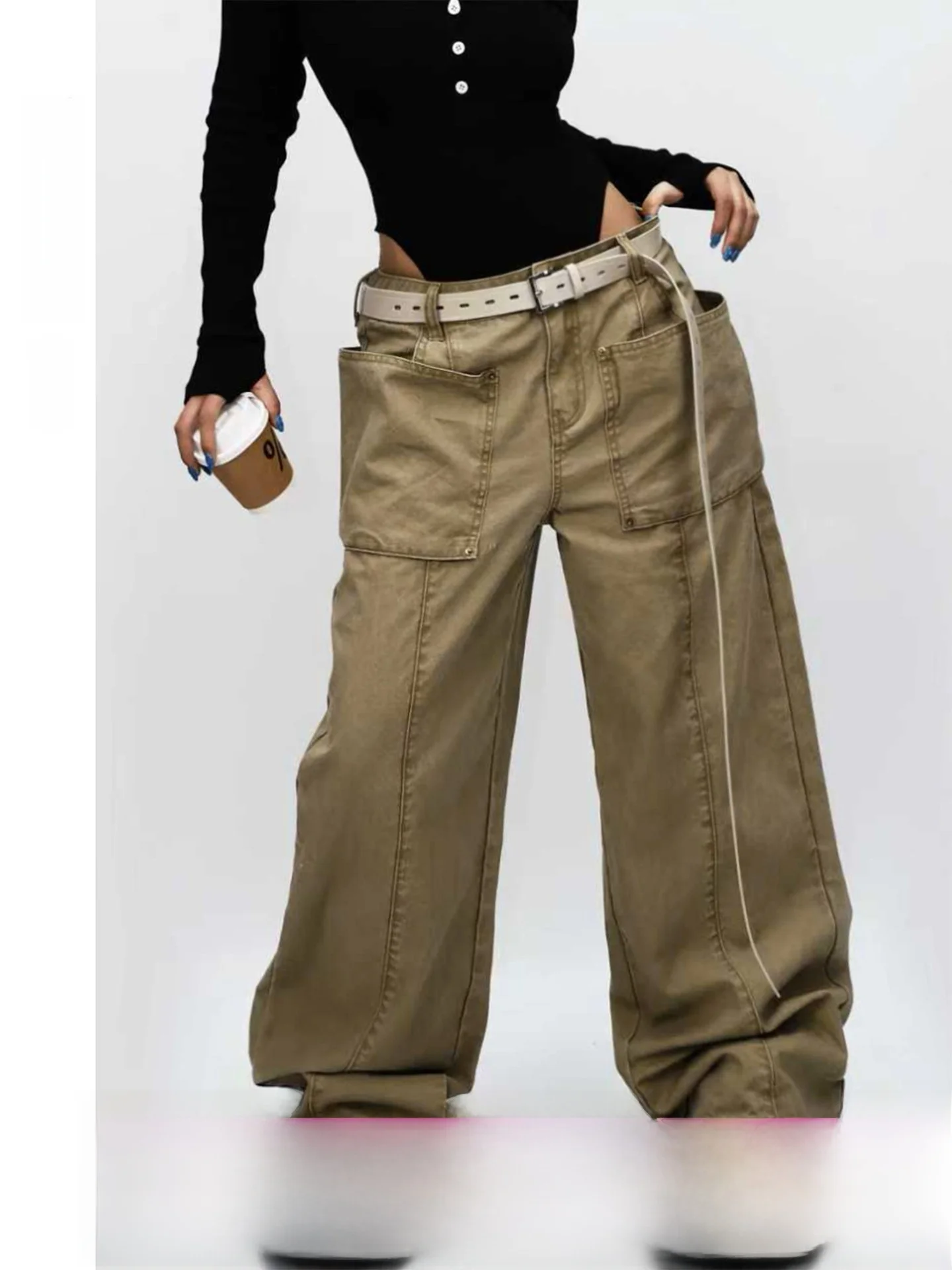 Cool American High Street Style Women's Casual Pants Accordion Pocket Workwear Cotton Low Waist Zipper Fly Ladies Trousers
Cool American High Street Style Women's Casual Pants Accordion Pocket Workwear Cotton Low Waist Zipper Fly Ladies Trousers