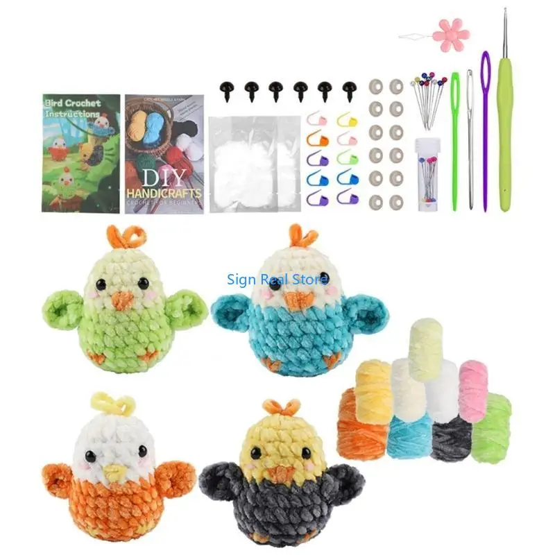 Bird Crochet Set for Kid Adult, Beginner Crochet Set with Step-by-Step Instruction, Crochet Hook, Yarns Large Eye Needle 41XB
Bird Crochet Set for Kid Adult, Beginner Crochet Set with Step-by-Step Instruction, Crochet Hook, Yarns Large Eye Needle 41XB