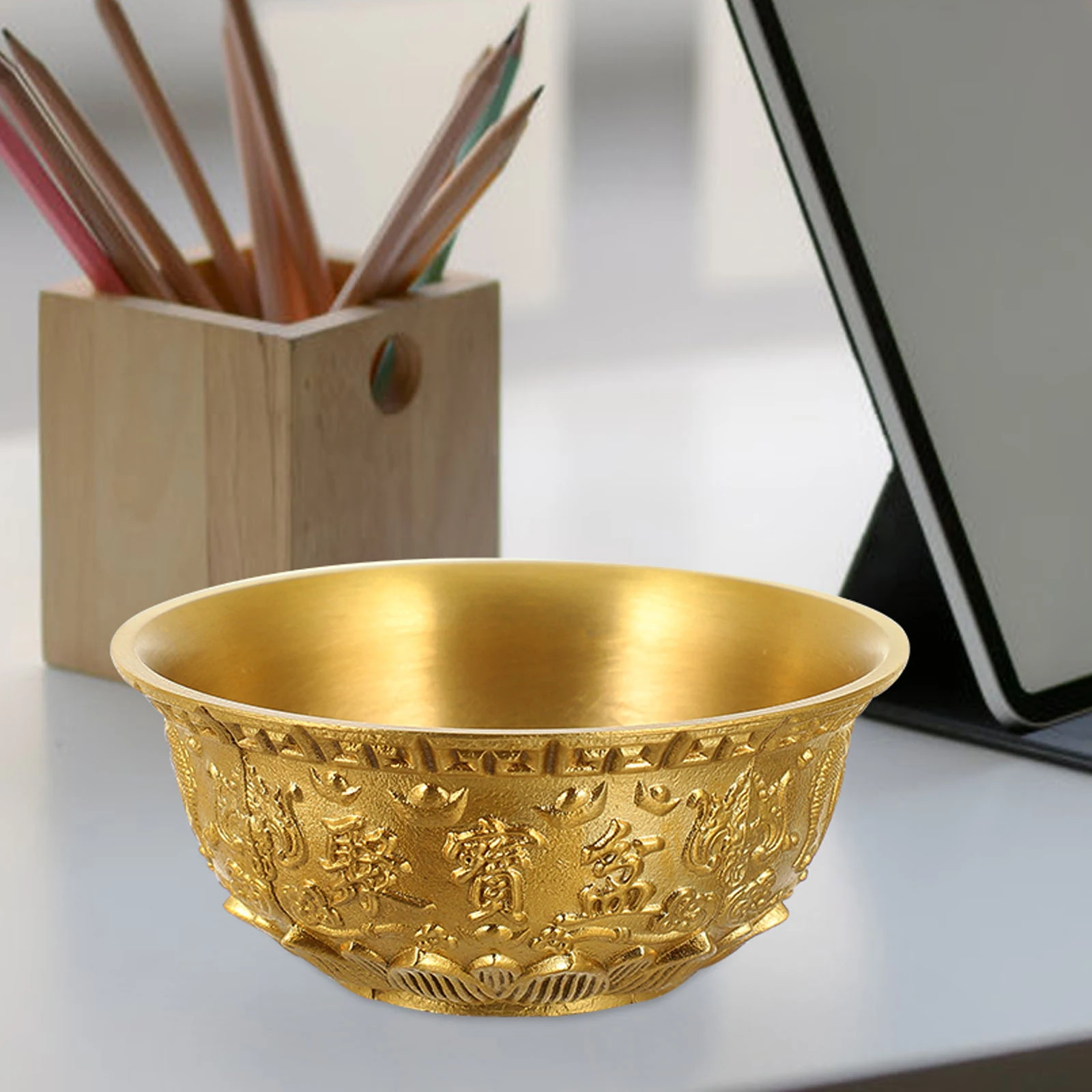 Brass Treasure Bowl nament Desktop Cornucopia Wealth Decor Home Office Shop Restaurant Temple Ancestral Hall Lucky Gift
Brass Treasure Bowl nament Desktop Cornucopia Wealth Decor Home Office Shop Restaurant Temple Ancestral Hall Lucky Gift