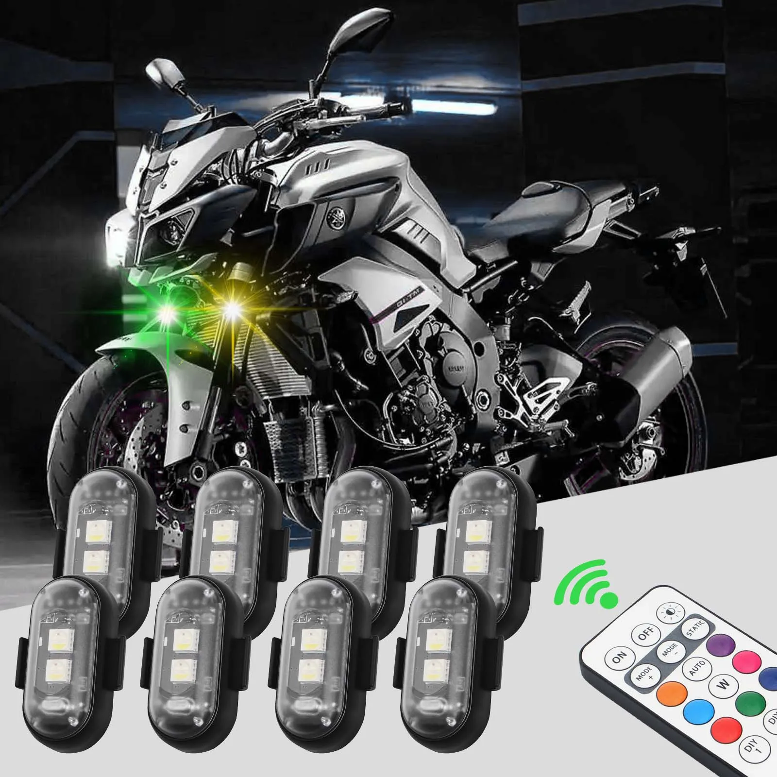 Wireless Remote Control Car LED Strobe Light 8 colors Car Warning Light Decorative Light for Car Motorcycle bike Car Accessories
Wireless Remote Control Car LED Strobe Light 8 colors Car Warning Light Decorative Light for Car Motorcycle bike Car Accessories