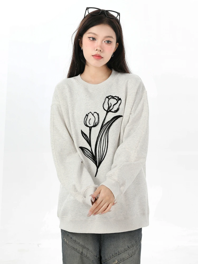 American-Style Gray Pullover Sweatshirt Autumn Winter Oversize Hoodies Retro Casual Loose Round Neck Long-Sleeved Sweatshirts
American-Style Gray Pullover Sweatshirt Autumn Winter Oversize Hoodies Retro Casual Loose Round Neck Long-Sleeved Sweatshirts