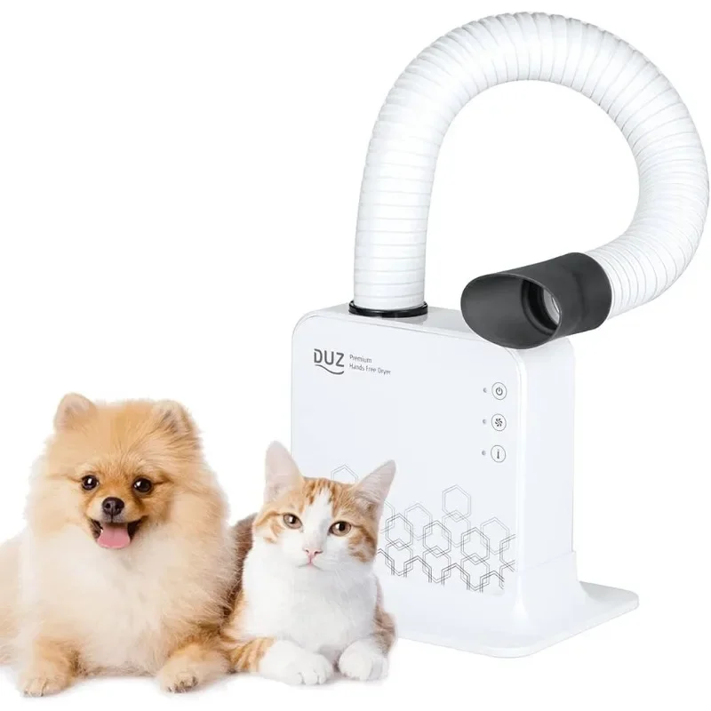 DUZ Premium Hands Free Pet Dryer, 900W, Compact, White, 360-degree Adjustable Drying Tube, Touch Buttons, BLDC Motor
DUZ Premium Hands Free Pet Dryer, 900W, Compact, White, 360-degree Adjustable Drying Tube, Touch Buttons, BLDC Motor