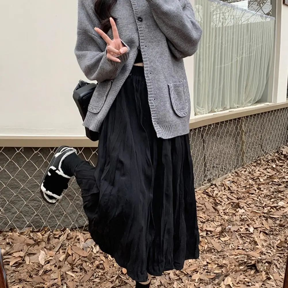 Women Pleated Skirt Breathable Solid Color Pleated Skirt Elastic High Waist A-line Streetwear for Women with Hem Summer Fashion
Women Pleated Skirt Breathable Solid Color Pleated Skirt Elastic High Waist A-line Streetwear for Women with Hem Summer Fashion