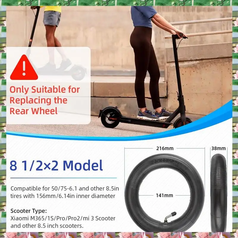 Sports 8.5Inch Inner Tube Rear Wheel Bent Valve Stem 50/75-6.1 Rear Tire 8 1/2 X2 For Gotrax GXL V2 Hiboy Xiaomi M365 Pro 1S,8.5
Sports 8.5Inch Inner Tube Rear Wheel Bent Valve Stem 50/75-6.1 Rear Tire 8 1/2 X2 For Gotrax GXL V2 Hiboy Xiaomi M365 Pro 1S,8.5