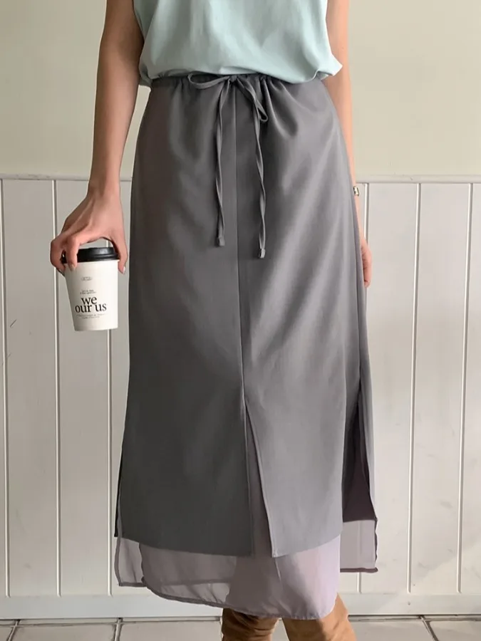 Korean Sle High Waist A-Line Skirt with Knot And Slit for Women Summer New Arrival Double Layer Suit Skirt
Korean Sle High Waist A-Line Skirt with Knot And Slit for Women Summer New Arrival Double Layer Suit Skirt