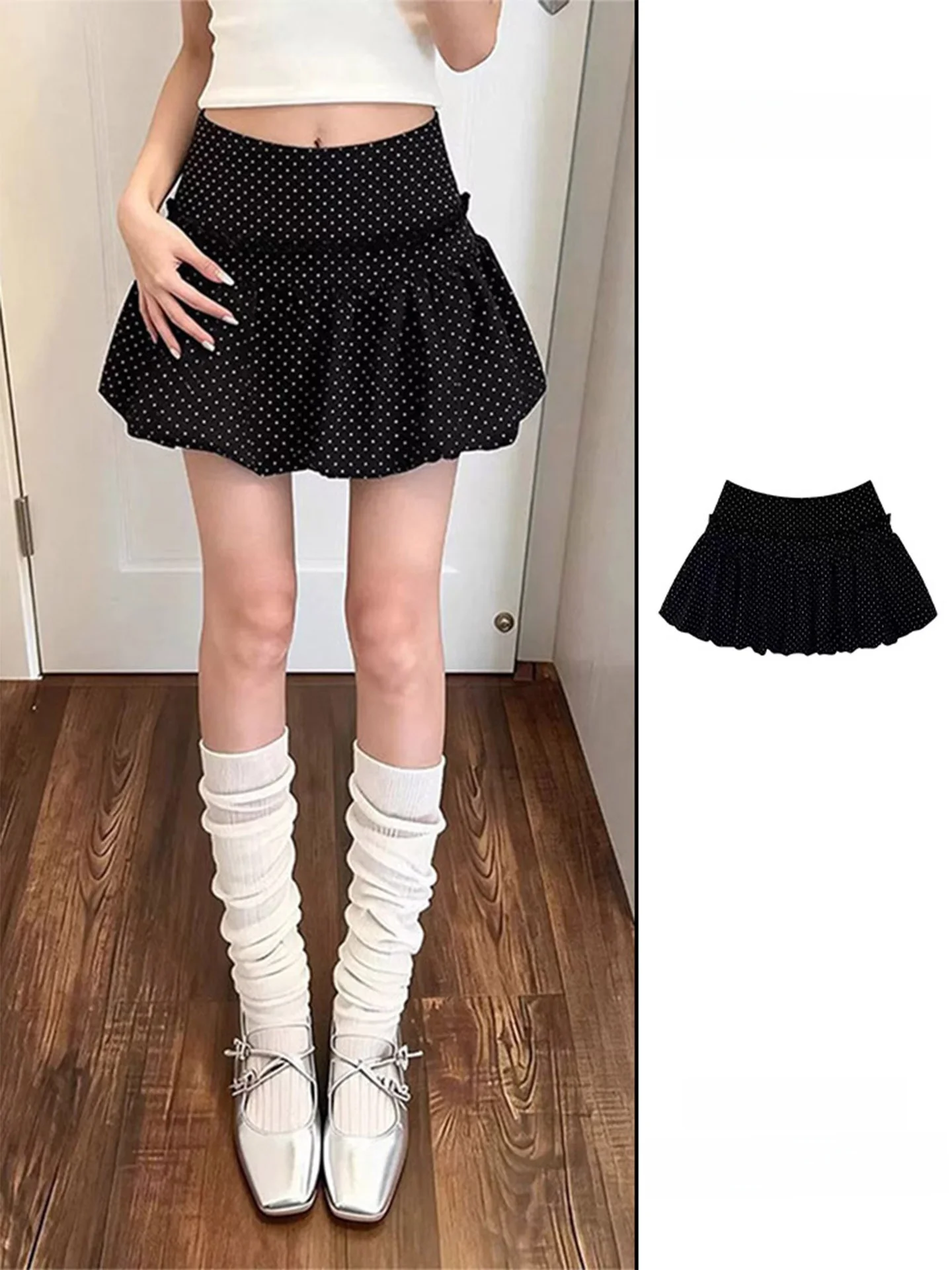 Black Polka Dot Bloomer Skirt Short Women's Summer High Waist A-Line Half Body Puffy Lantern Skirt Pants Korean Style Casual
Black Polka Dot Bloomer Skirt Short Women's Summer High Waist A-Line Half Body Puffy Lantern Skirt Pants Korean Style Casual