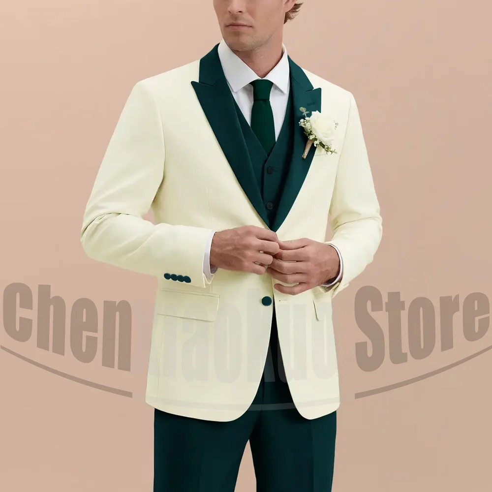 Men 3 Piece Tuxedo Suit Fashion Peak Lapel One Button Blazer Vest and Pants Formal Wedding Groom Prom Party Evening Outfit
Men 3 Piece Tuxedo Suit Fashion Peak Lapel One Button Blazer Vest and Pants Formal Wedding Groom Prom Party Evening Outfit