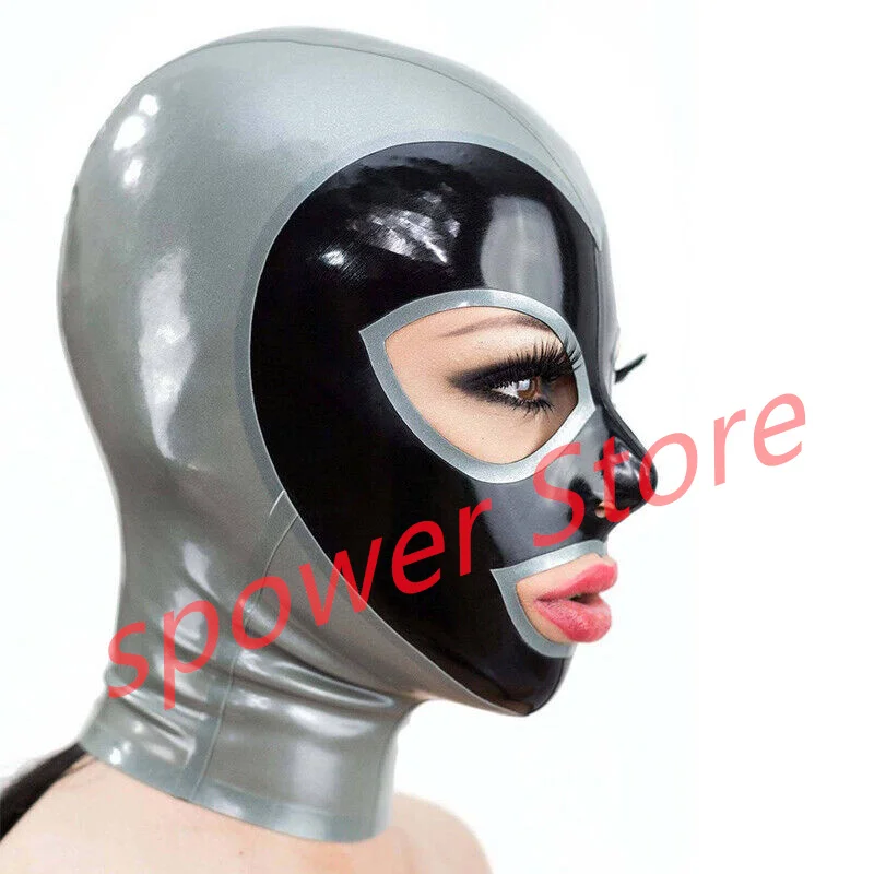 Natural Latex Full Head Latex Hoods Rubber Mask Fetish Halloween Cosplay Costumes Silver with Black Trim Back Zip Club Wear
Natural Latex Full Head Latex Hoods Rubber Mask Fetish Halloween Cosplay Costumes Silver with Black Trim Back Zip Club Wear