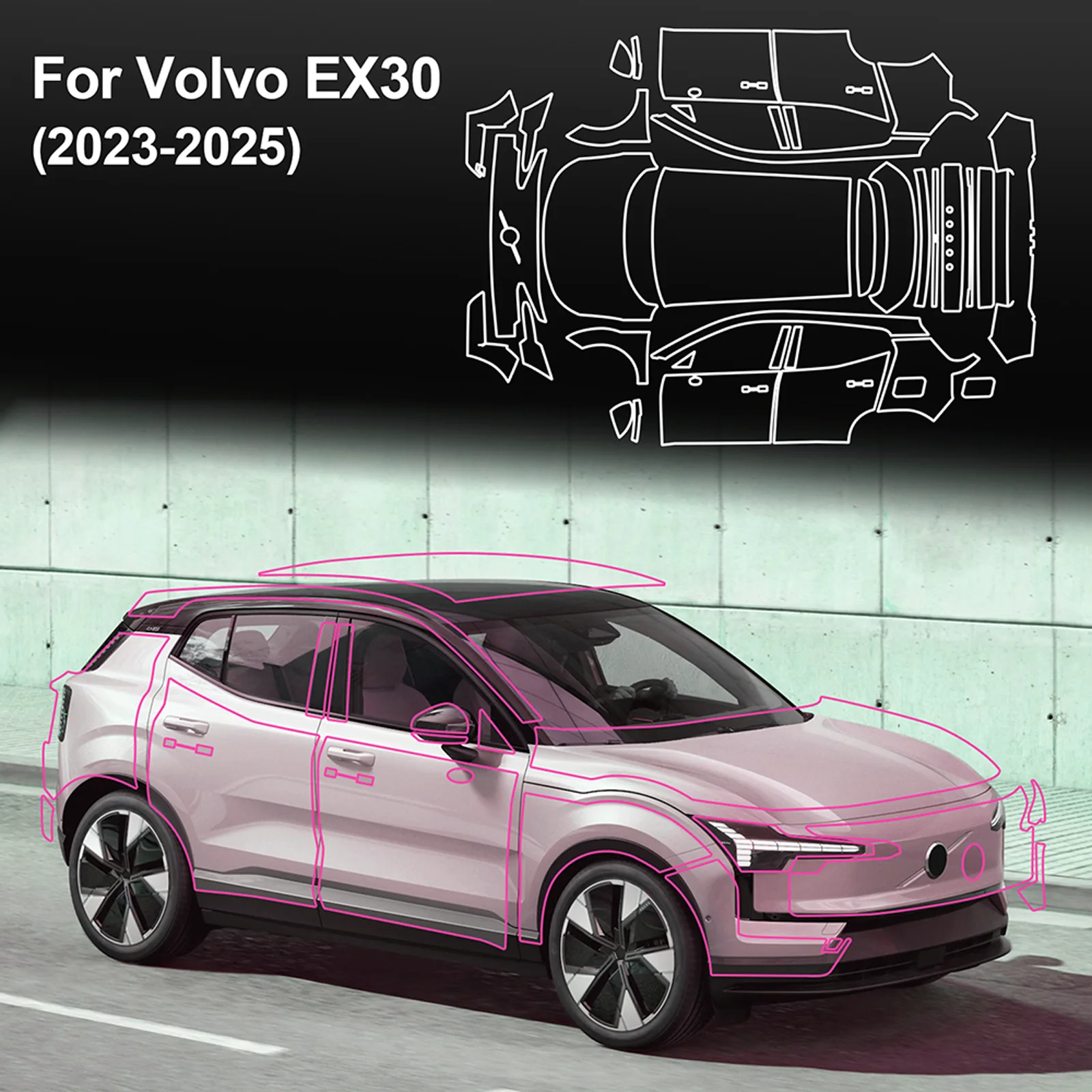 Car Paint Protection Film Transparent TPU For Volvo EX30 2023 2024 2025 Protective Body Sticker Anti-scratch Repair Film kit 
Car Paint Protection Film Transparent TPU For Volvo EX30 2023 2024 2025 Protective Body Sticker Anti-scratch Repair Film kit