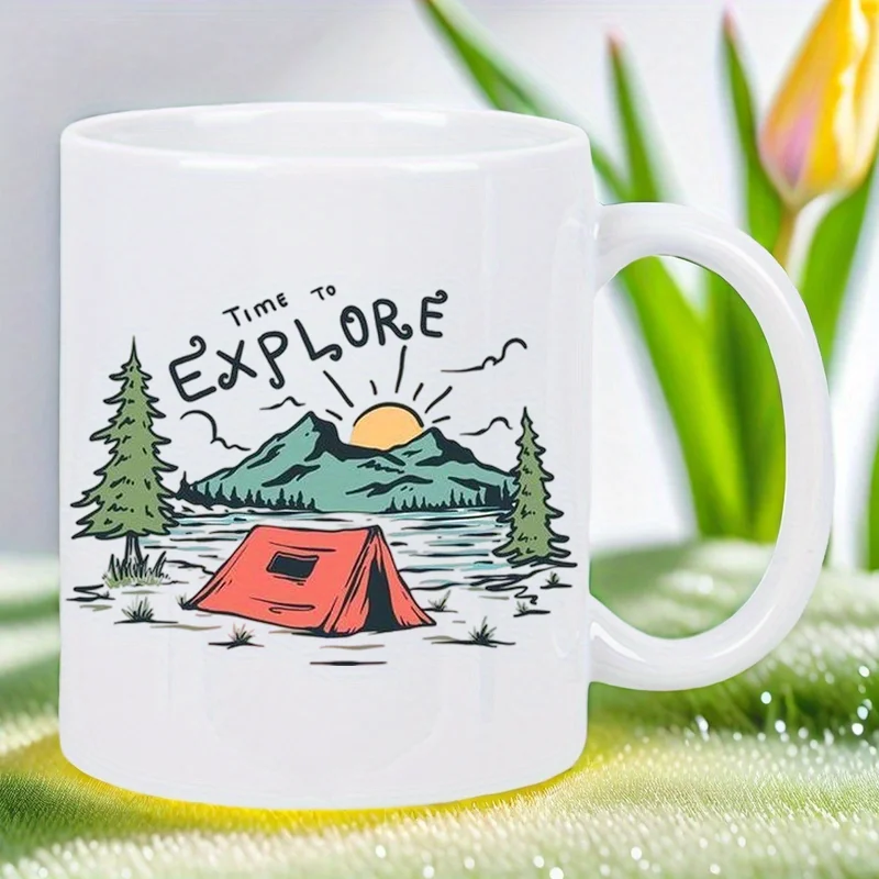 Time to Explore Adventure Mug - Camping Cup with Mountain, Pine Trees & Tent Design, Inspirational Outdoor Coffee Cup for Camper
Time to Explore Adventure Mug - Camping Cup with Mountain, Pine Trees & Tent Design, Inspirational Outdoor Coffee Cup for Camper