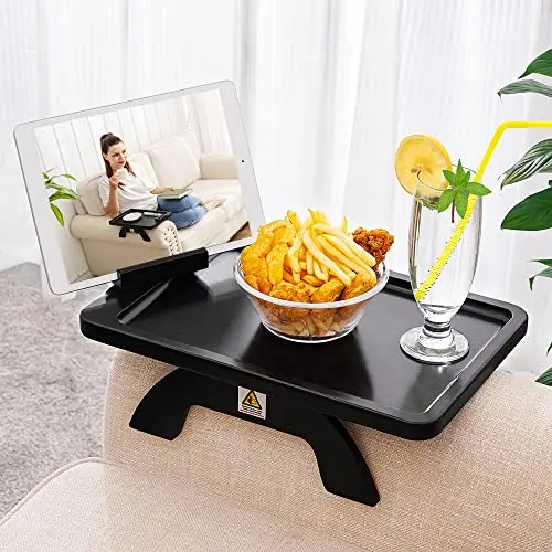 Adjustable Bamboo Sofa Armrest Tray With Rotating Phone Stand For Snacking, Drinking And Remote Control Use
Adjustable Bamboo Sofa Armrest Tray With Rotating Phone Stand For Snacking, Drinking And Remote Control Use
